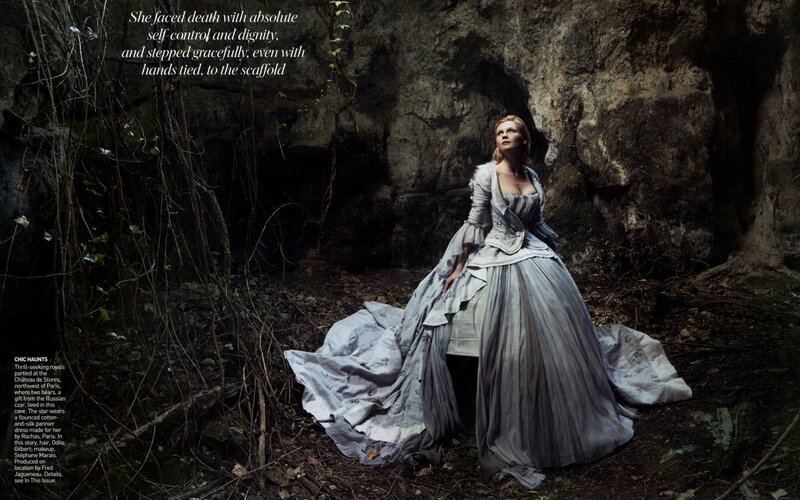 woman in historical gown