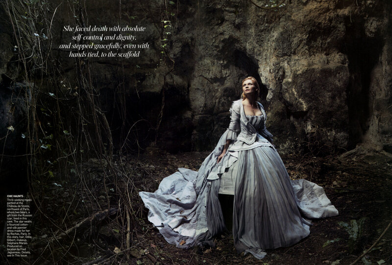 woman in historical gown