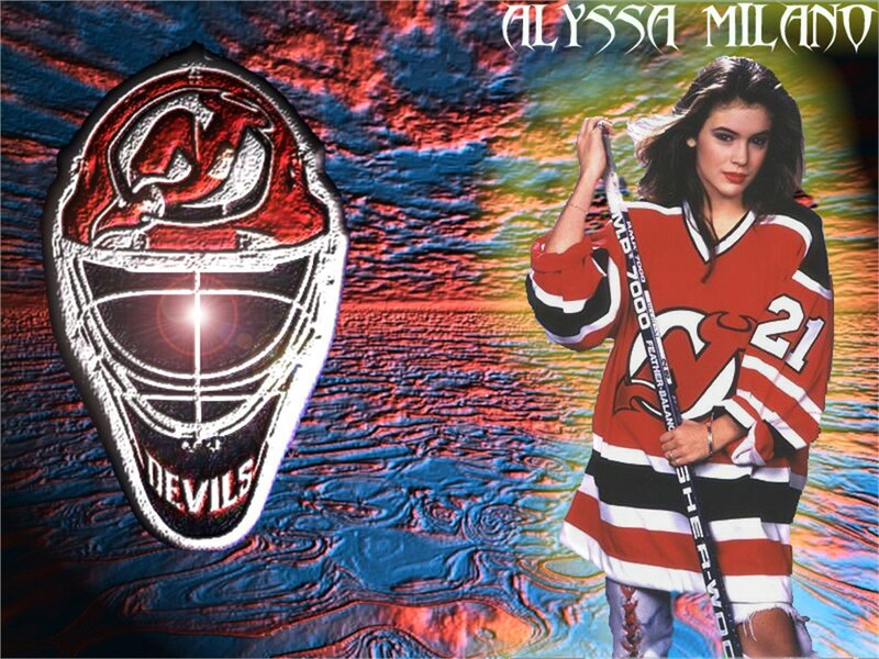 Woman in Hockey Jersey — Red