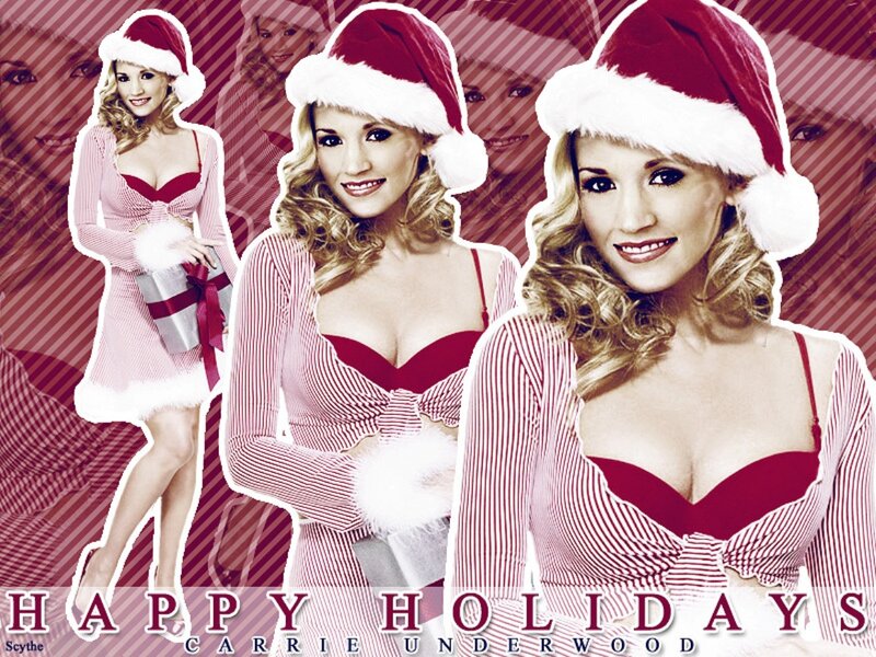 Woman in Holiday Outfit — Red