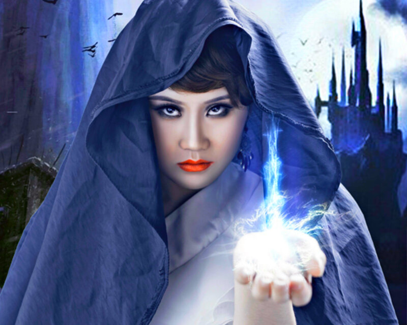 Woman in Hood Casting Spell