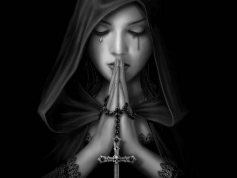 Woman in Hood Praying