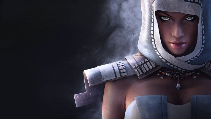 Woman in Hooded Armor — Black, Dramatic