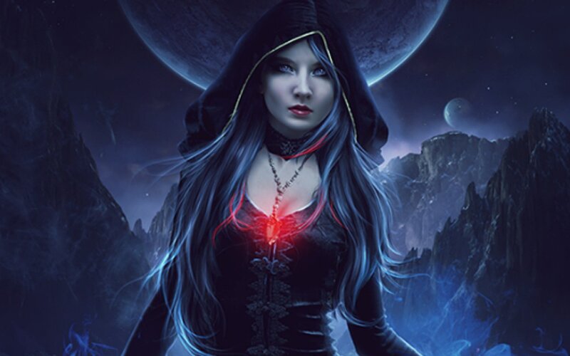 woman in hooded cloak