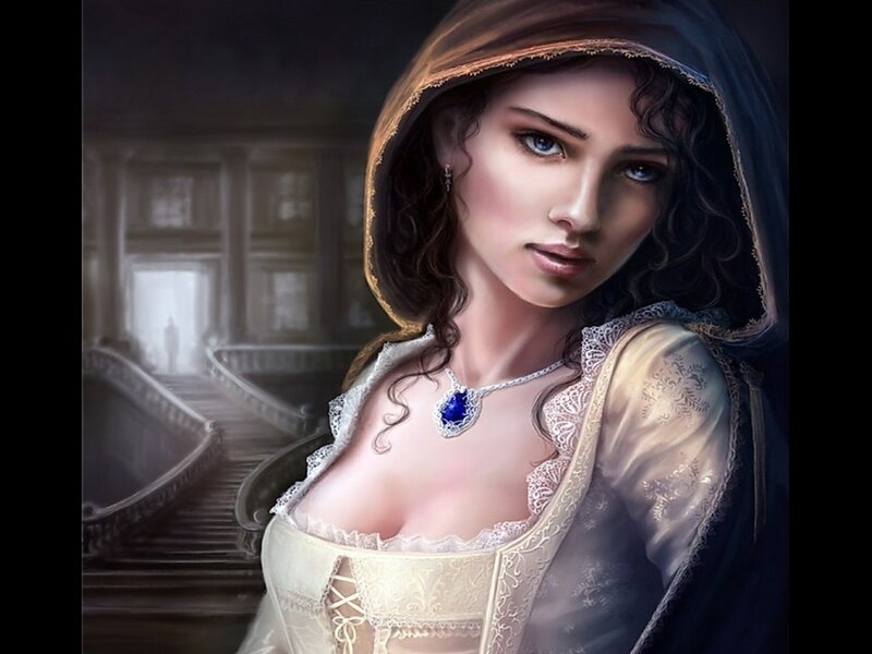 woman in hooded cloak