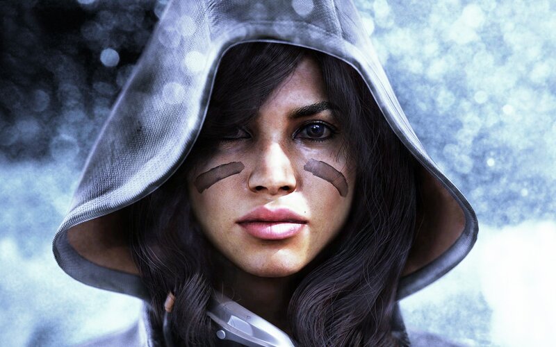 woman in hooded cloak