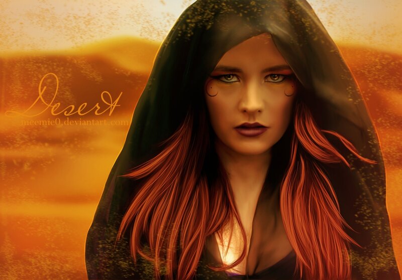 Woman in Hooded Cloak — Orange