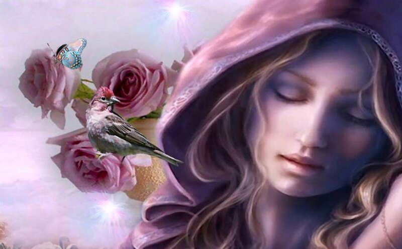 Woman in Hooded Cloak — Pink
