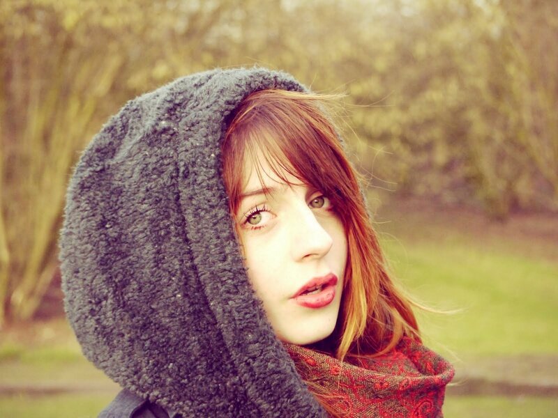 woman in hooded coat