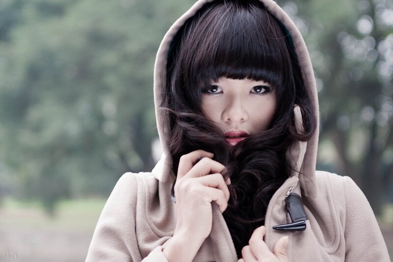 woman in hooded coat