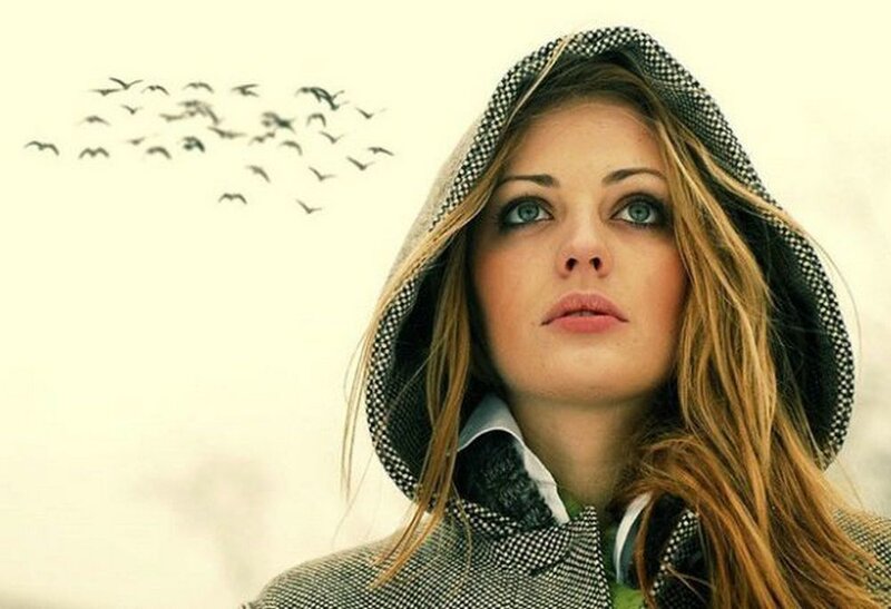 woman in hooded coat