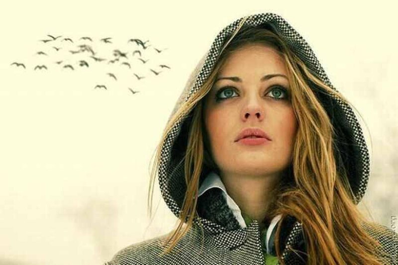 Woman in Hooded Coat — Gray