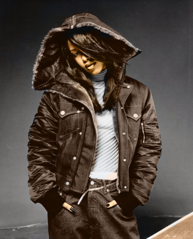Woman in Hooded Jacket — Black, Dramatic, Photograph, Hood