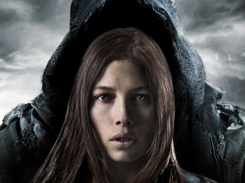 Woman in Hooded Jacket — Gray, Dramatic