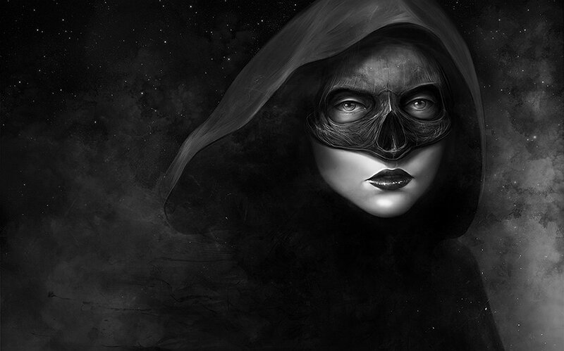 Woman in Hooded Mask