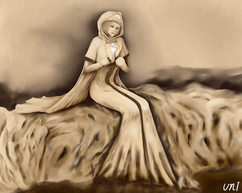 Woman in Hooded Robe — Beige