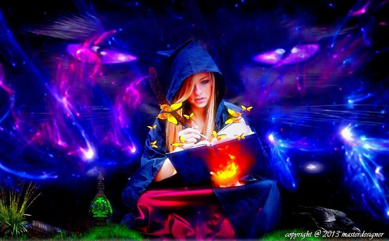 Woman in Hooded Robe — Blue