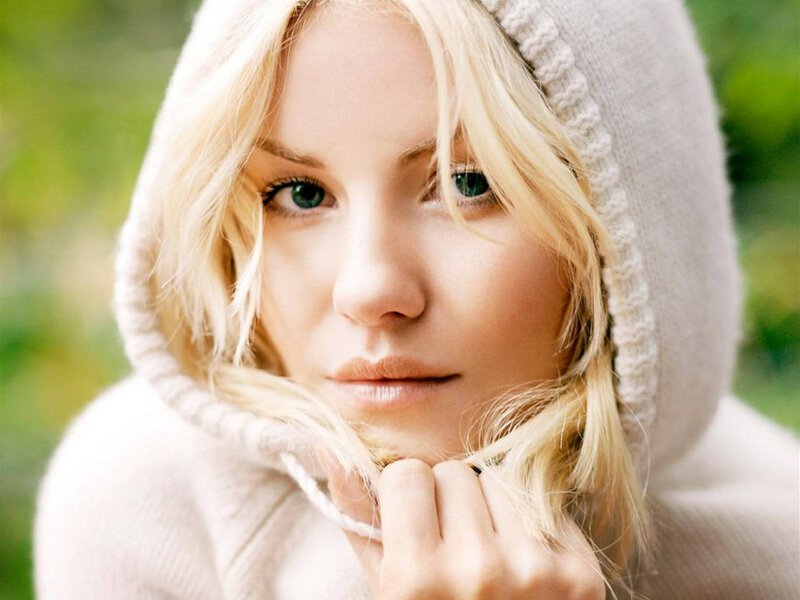 Woman in Hooded Sweater — White