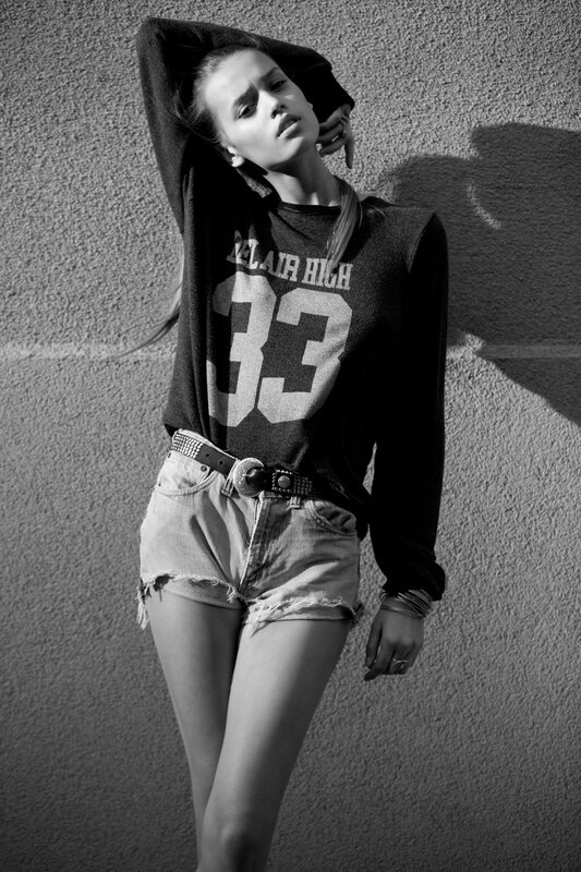 Woman in Hoodie and Shorts — Black