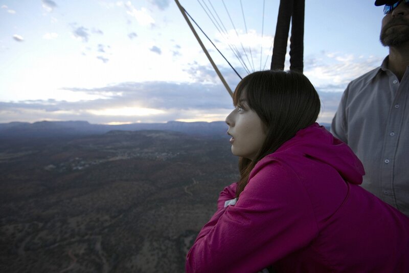 woman in hot air balloon