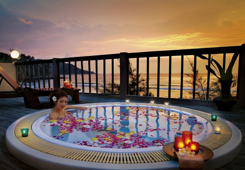 Woman in Hot Tub — Orange