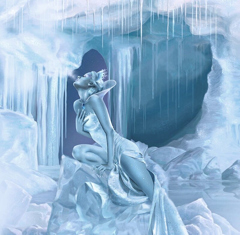 Woman in Ice Cave