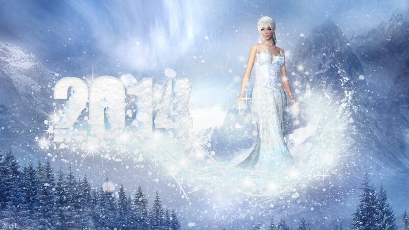 Woman in Ice Dress — Blue