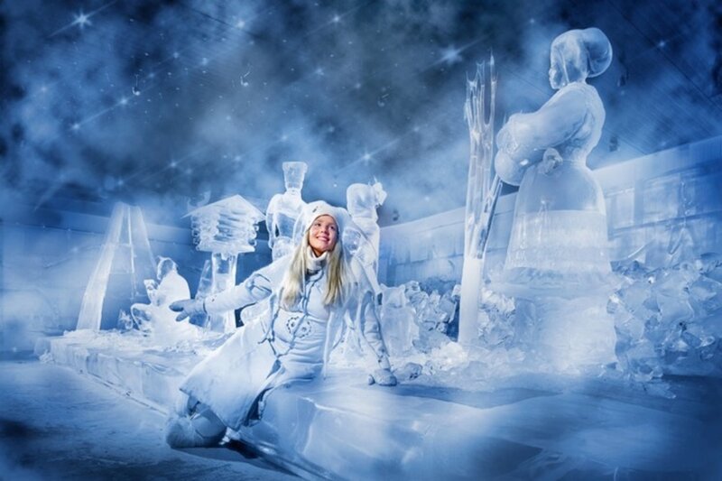 Woman in Ice Sculpture — Blue, Cold