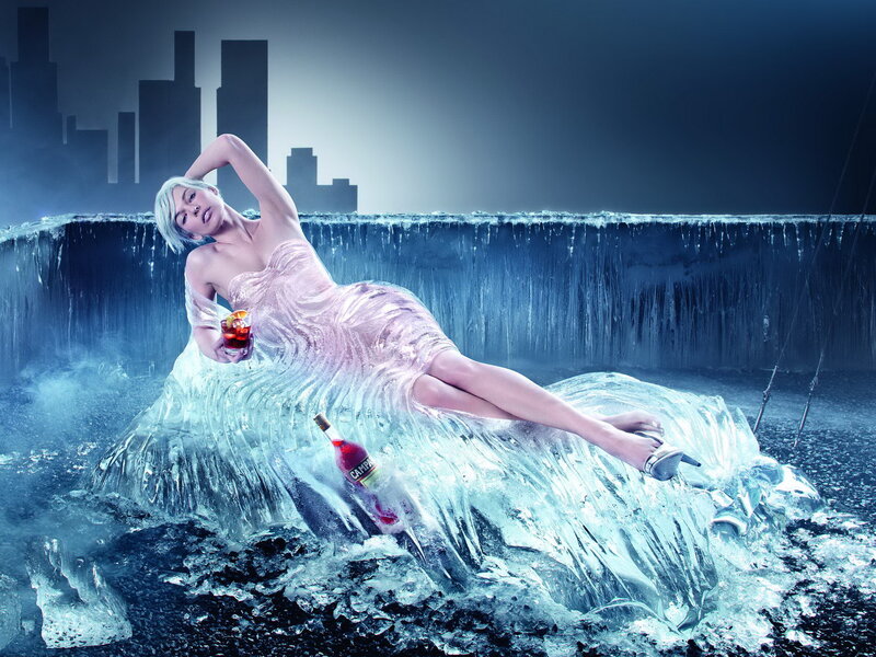 Woman in Ice Sculpture — Blue