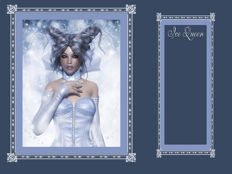 Woman in Ice-themed Dress