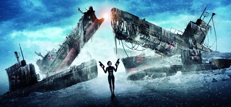 Woman in icy ship graveyard
