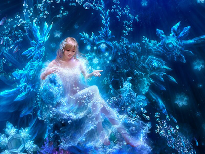 Woman in Icy Water
