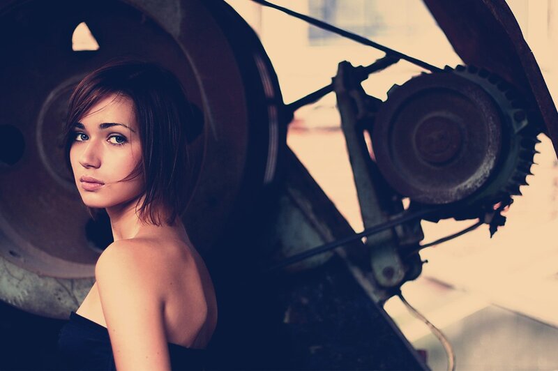 woman in industrial setting