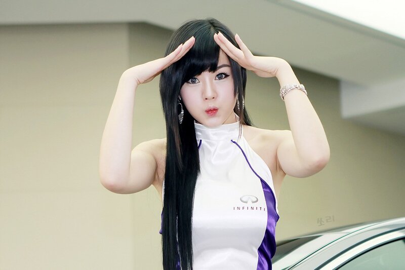 woman in infiniti uniform posing