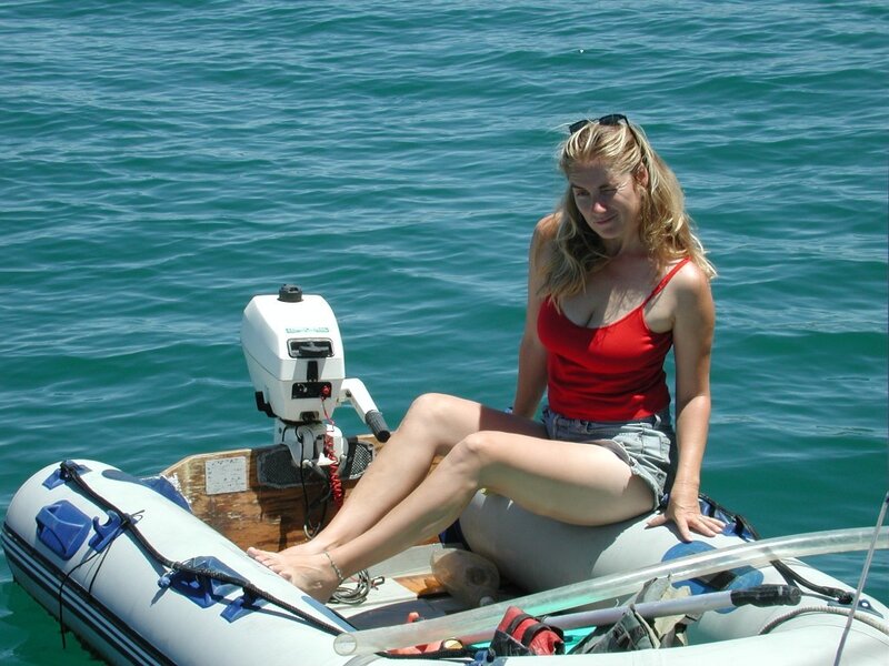 Woman in Inflatable Boat