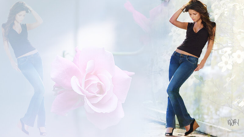 Woman in Jeans — Blue, Serene