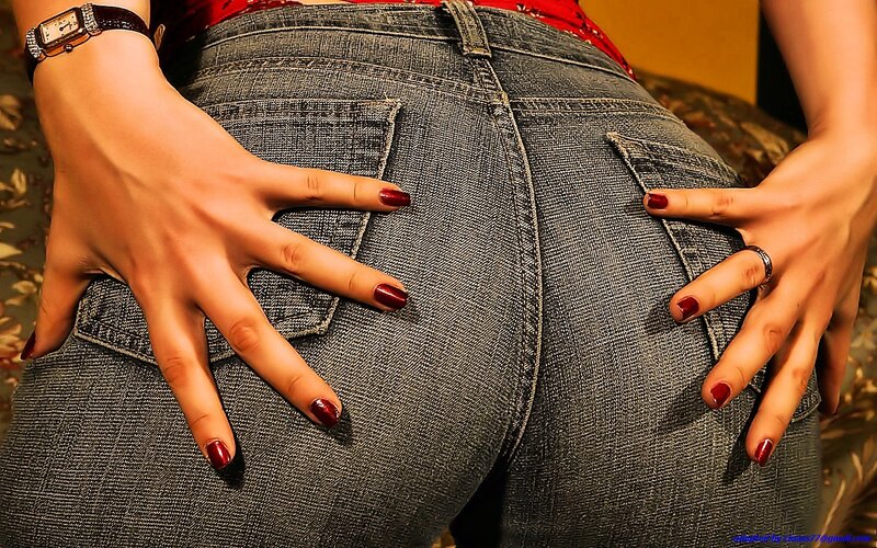 woman in jeans from behind