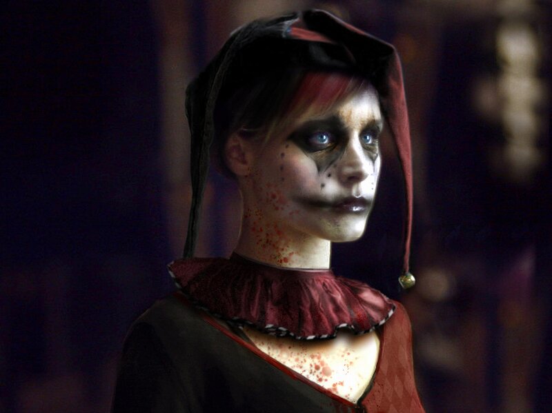 Woman in Jester Costume — Red