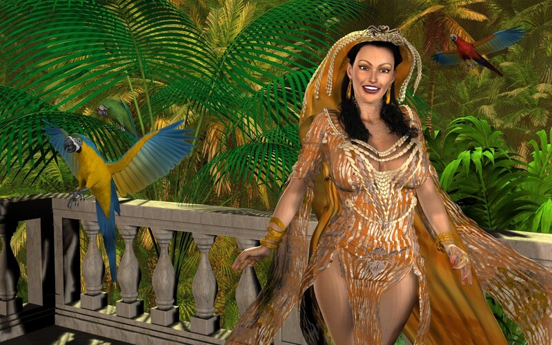 Woman in Jungle Attire — Green