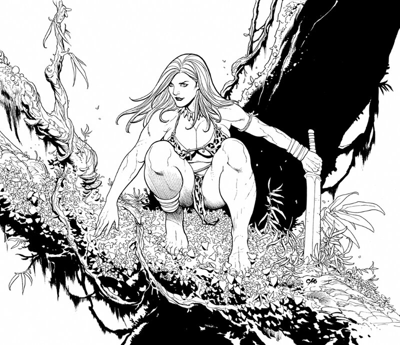 Woman in Jungle — Black