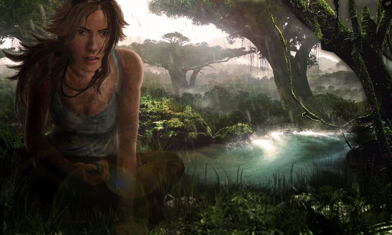 Woman in Jungle — Green, Dramatic, Morning