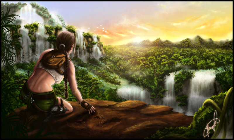 Woman in Jungle — Green, Serene
