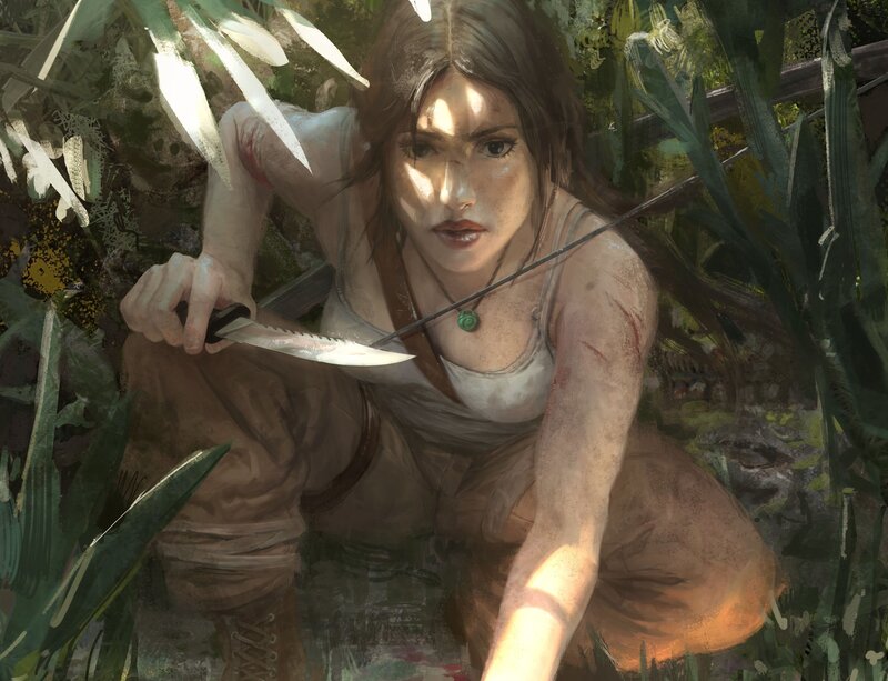 Woman in Jungle — Green, Tense, Dramatic