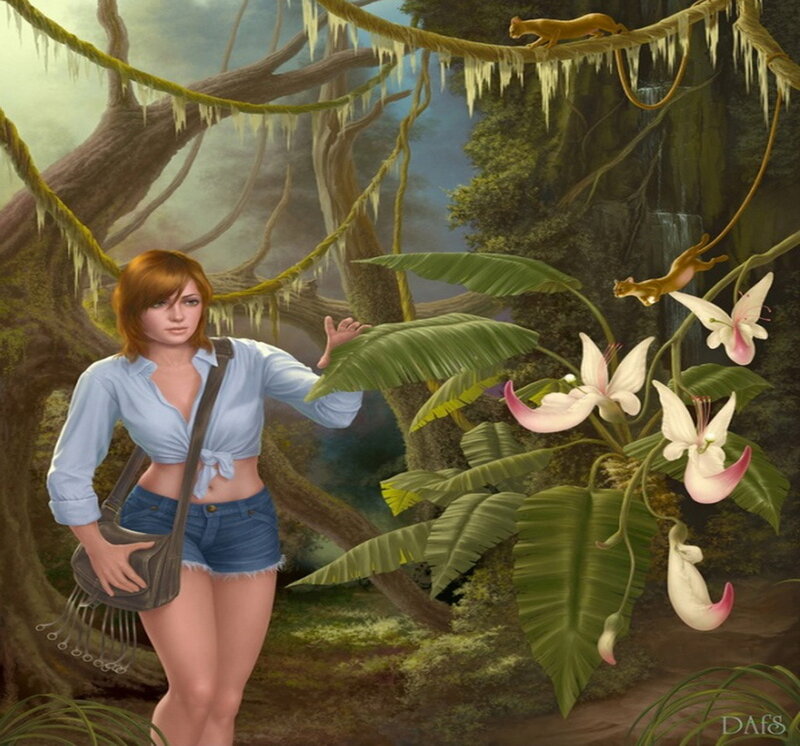Woman in Jungle — Green