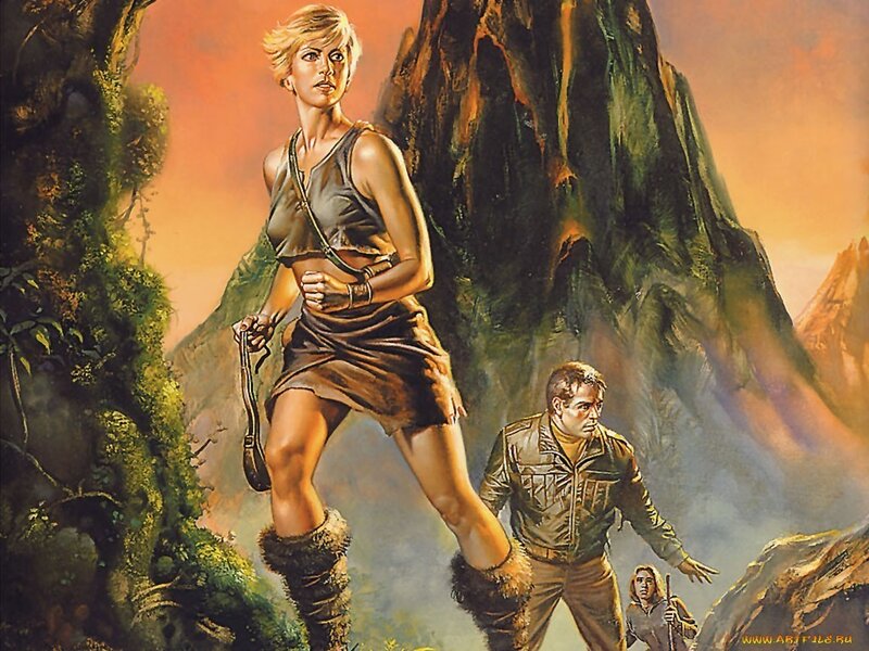 Woman in Jungle Setting — Orange