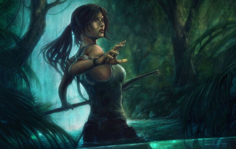 Woman in Jungle Water — Green