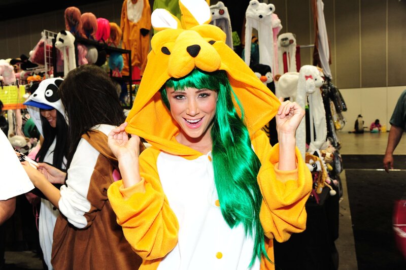 Woman in kangaroo costume at convention