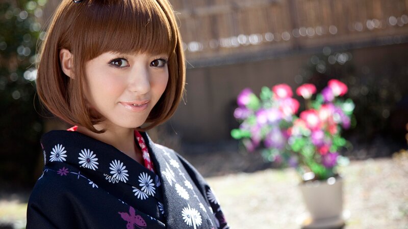 woman in kimono outdoors