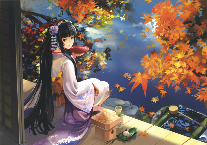 Woman in Kimono — Purple