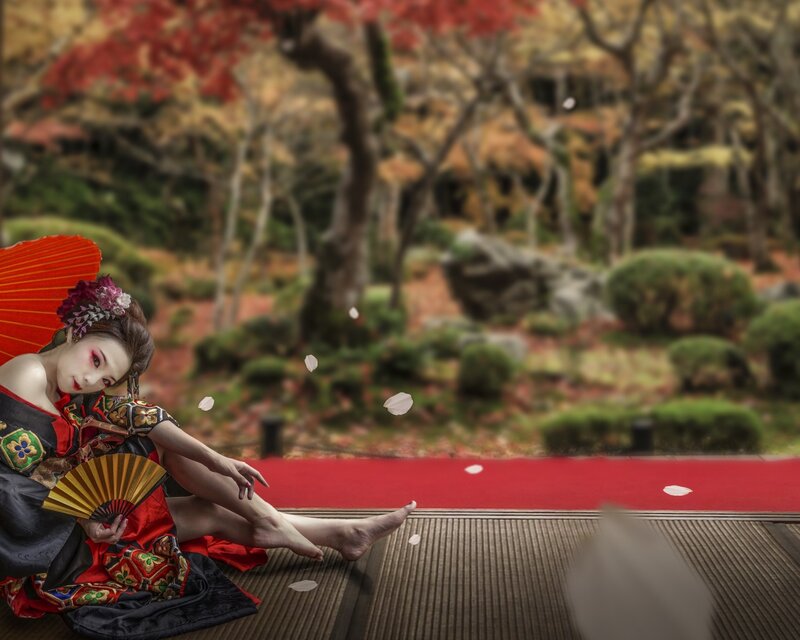 Woman in Kimono Sitting